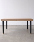 Sit-stand dining table lowered black legs