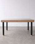 Sit-stand dining table lowered black legs